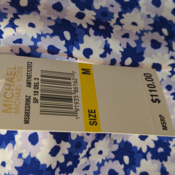 New Michael Kors blue and white floral dress with bell sleeves size medium - Picture 3 of 8